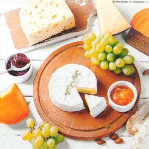 Servilletas decoupage con motivos de queso