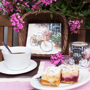 Servilletas de decoupage Bicicleta con flores