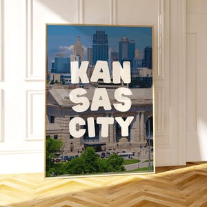 Kansas City Wall Art, KCMO Art Print, Kansas City Missouri Cityscape Poster, KC Dorm Decor, Custom City Art, Skyline Travel Poster, 816 Art