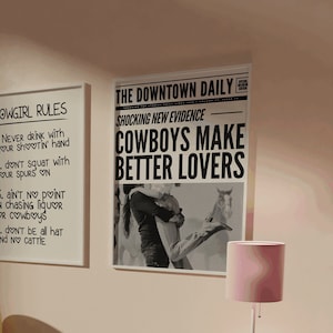 Cowboys Make Better Lovers Poster, Coastal Cowgirl Poster, Cowgirls Get the Blues Wall Art, Cool It Cowboy Print, Western Wall Poster, Y2K