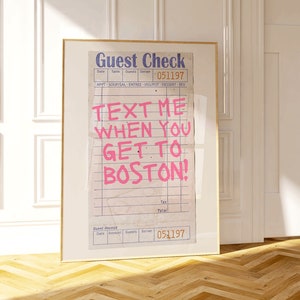 Trendy Boston Art Print, kunst aan de muur Boston, Boston Cityscape Home Decor, Massachusetts Travel Print, Preppy New England Art, Custom City Art