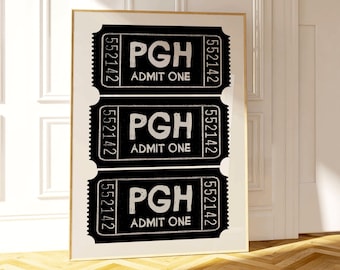PGH Poster, Trendy Pittsburgh Wall Art, Pittsburgh Home Decor, YINZ Gift, Pittsburgh Landmarks Wall Art, City Illustration Art, PGH Skyline