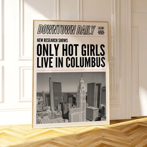 Columbus Ohio Wall Art, Trendy Columbus Art Print, CBUS Cityscape Art Print, Ohio Travel Print, Columbus Landmarks Illustration, Ohio Decor