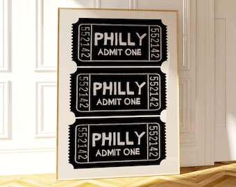Philadelphia Wall Art, Y2K Philly Wall Art, PHL Cityscape Art Print, Philadelphia Pennsylvania Art, Philly Art Illustratie, Trendy Skyline