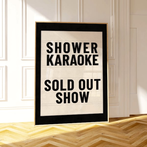 Girly Bathroom Wall Art, Y2K Aesthetic Bathroom Art, Maximalist Preppy Poster, Shower Karaoke Wall Art, College Dorm Art, Sing In The Shower