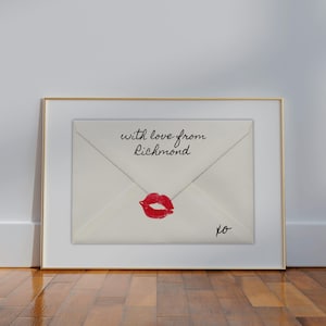 Richmond Virginia Wall Art, With Love From Richmond, Love Letter Poster, Custom Location Art, Richmond Dorm Decor, Virginia Moving Gift