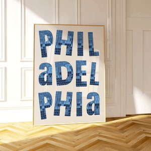 Philadelphia Disco Letters Wall Art, Trendy Philly Wall Art, PHL Cityscape Art Print, Philadelphia Pennsylvania Art, Philly Art Illustration