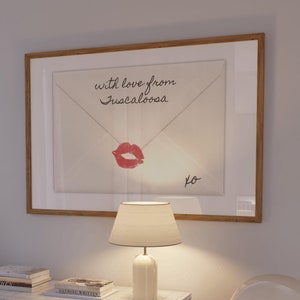Impressão de arte de parede Tuscaloosa Alabama, Com amor de Tuscaloosa, Arte de carta de amor coquete, Impressão de localização personalizada, Presente de mudança do Alabama, Arte Y2K