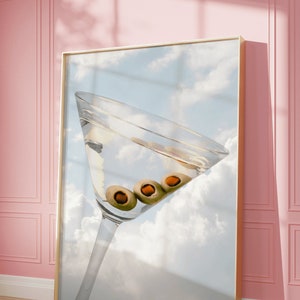 Dirty Martini Art Printable, Martini Sky Digital Download, Aesthetic Bar Cart Poster, Gin Martini Poster, Vodka Martini Art Print, Trendy