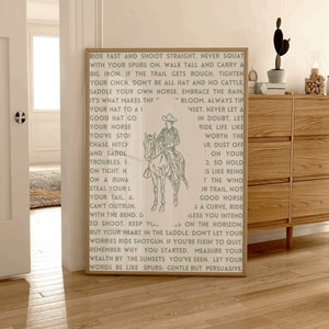 Cowgirl Sayings Print, Sage Coastal Cowgirl Wall Art, Western Sayings Art, Western Aesthetic Home Decor, Cowboyisms, Western Advice Poster