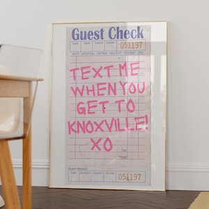Sztuka ścienna Knoxville, czek gościnny Knoxville Tennessee, plakat Y2K, prezent Knoxville, sztuka wózka barowego, wydruk artystyczny mieszkania Knoxville, sztuka Rocky Top