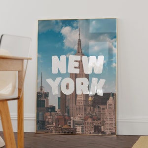 Fotografía artística vintage de la ciudad de Nueva York, impresión artística retro de la ciudad de Nueva York, impresión artística del paisaje urbano de Nueva York, póster de chica del centro de la ciudad, horizonte de Manhattan, decoración de la ciudad de Nueva York