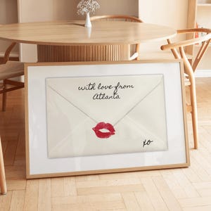 Atlanta Georgia Wall Art, With Love From Atlanta, Love Letter Poster, Custom Location Art, Coquette Dorm Decor, Atlanta Moving Gift, ATL Art