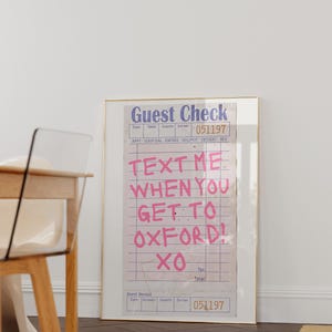 Oxford Mississippi Wall Art, custom guest check Art Print, gepersonaliseerde City Art Print, Mississippi Wall Art, sms me als je naar Oxford gaat