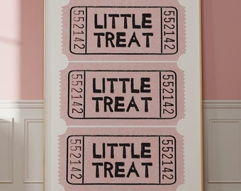 Cartel de impresión de arte de Little Treat, decoración de cocina retro, arte de pared de Treat Yo Self, arte de cocina disco, póster Y2K, arte de carrito de bar, impresión de cena de niña