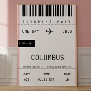 Columbus Ohio Wall Art, Trendy Columbus Art Print, CBUS Cityscape Art Print, Ohio Travel Print, Columbus Landmarks Illustration, Ohio Decor