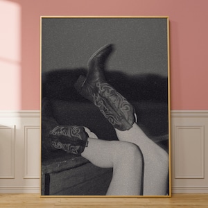 Cowboys Make Better Lovers Poster, Coastal Cowgirl Art Print, Vintage Cowgirl Boots Photograph, Long Live Cowgirls, Rodeo Wall Print, Y2K