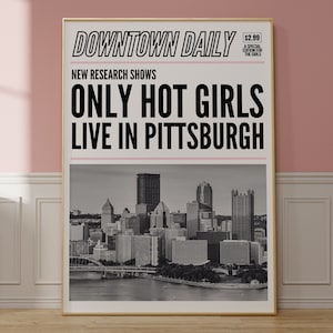 PGH Poster, Trendy Pittsburgh Wall Art, Pittsburgh Home Decor, YINZ Gift, Pittsburgh Landmarks Wall Art, City Illustration Art, PGH Skyline
