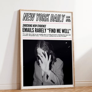 Girl Boss Aesthetic Poster, Woman Office Print, Aesthetic Newspaper Decor, Y2K Print, Trendy Newspaper Headline Print, Funny Work Meme Art