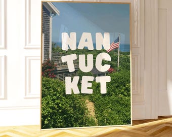 Nantucket Wall Art, East Coast Art Print, Coastal Aesthetic Art Print, Custom Location Art, Massachusetts Poster, Cape Cod Poster Art Print