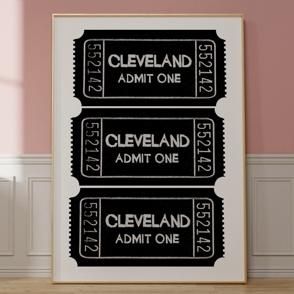 Cleveland Ohio Wall Art, Trendy Cleveland Art Print, CLE Cityscape Art Print, Ohio Travel Print, Cleveland Landmark Illustration, Ohio Decor