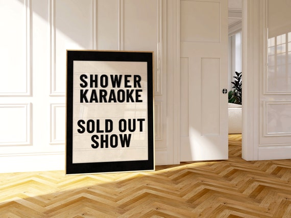 Girly Bathroom Wall Art, Y2K Aesthetic Bathroom Art, Maximalist Preppy Poster, Shower Karaoke Wall Art, College Dorm Art, Sing In The Shower