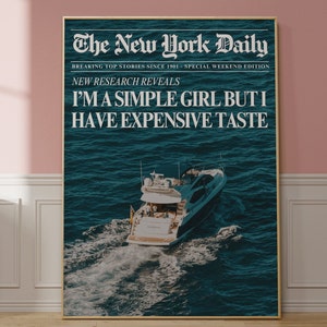 Modny plakat ścienny magazynu Y2K Estetyka Prosta dziewczyna Drogi gust Plakat Maksymalistyczny Preppy Sztuka Nowości z Nowego Jorku Wydruk artystyczny La Dolce Vita Art
