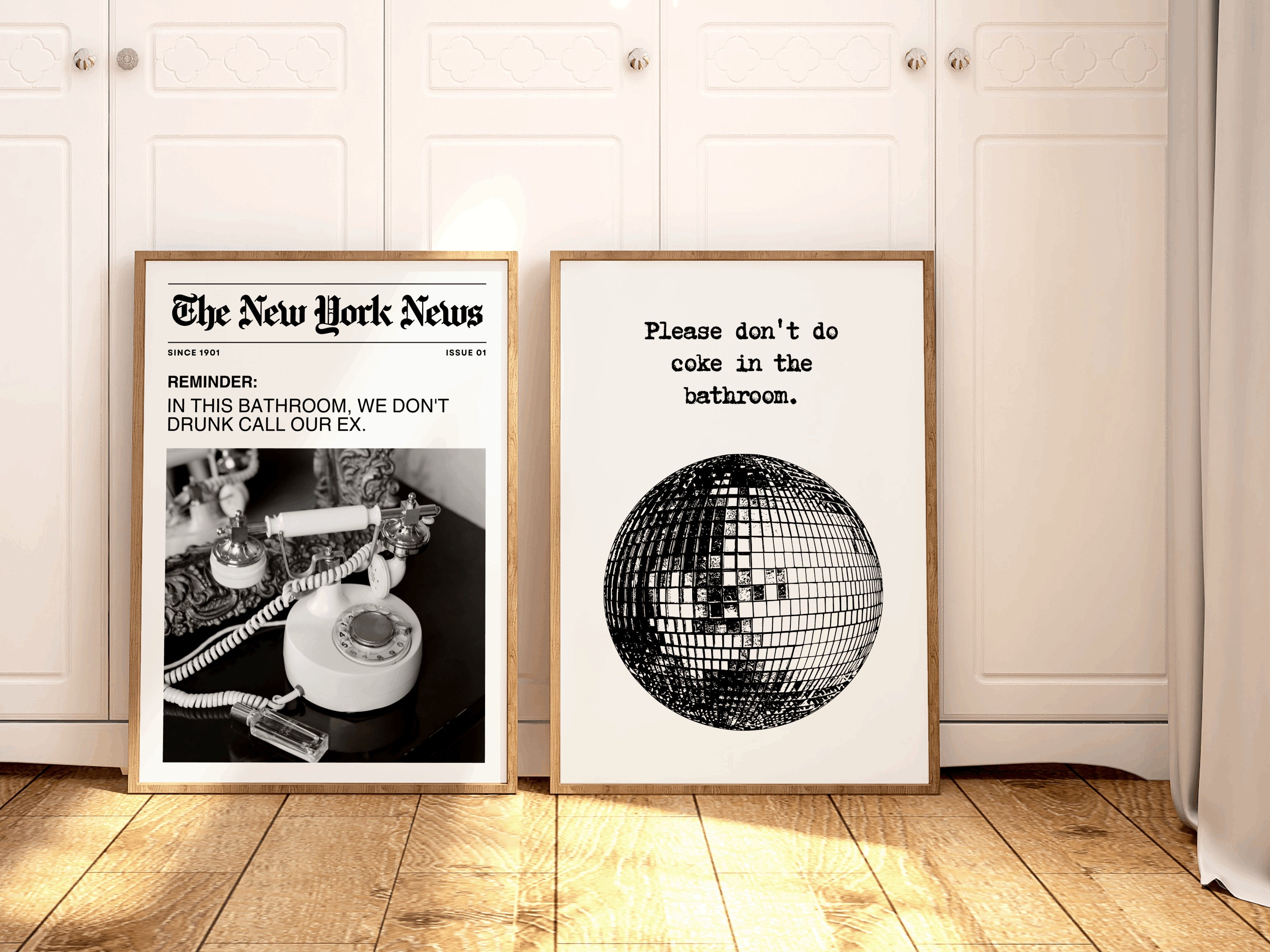 Girly Bathroom Wall Art Y2K Aesthetic Bathroom Art - Etsy