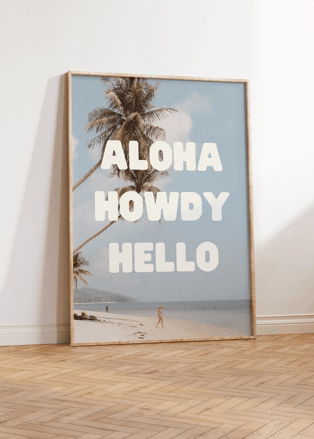 Aloha Howdy Hello Wall Art, Coastal Cowgirl Aesthetic Art, Cowgirl ...