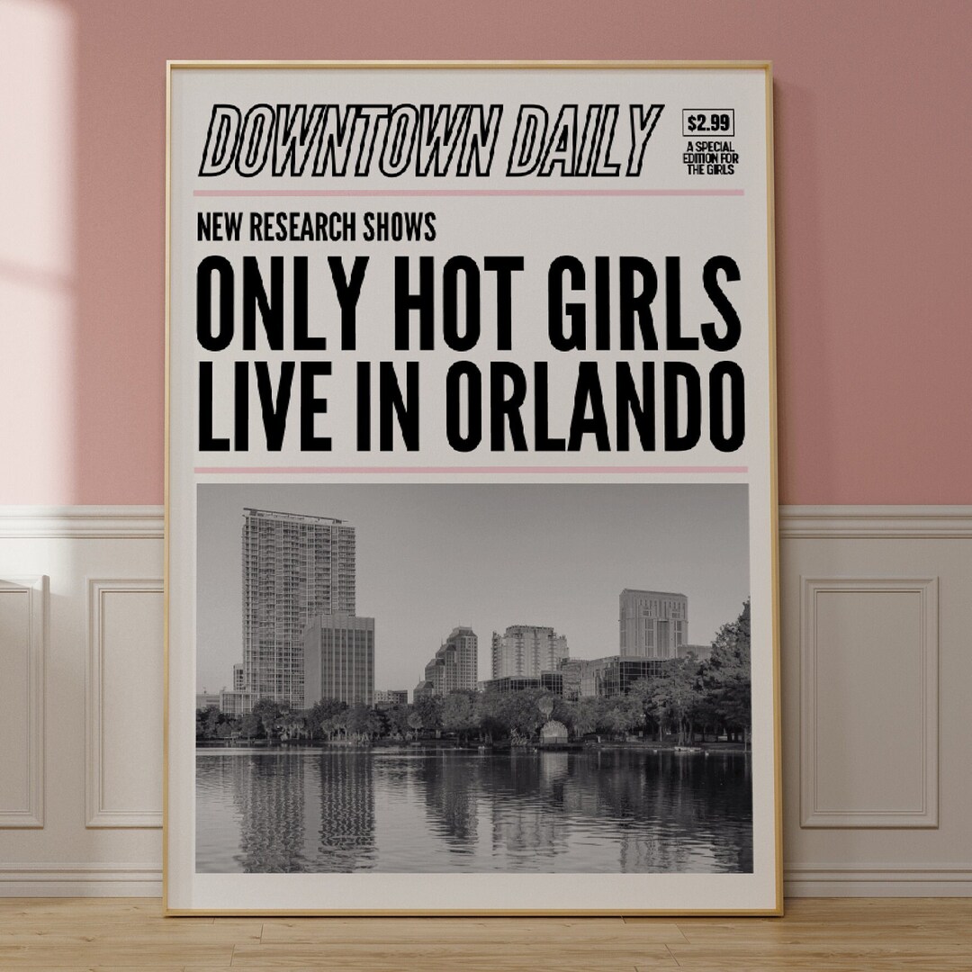 Orlando Wall Art, Retro Florida Wall Art, Trendy FL Art Print, Lake
