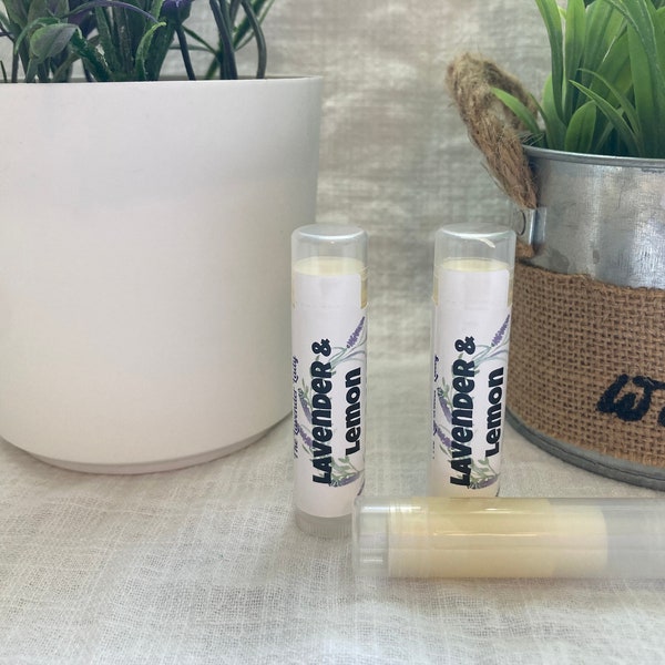 Lavender Lemon Lip Balm | Natural Lip Balm | Chapstick | Lip Gloss | Flavored Lip Balm | Beeswax Lip Balm | Lip Balm | Spring