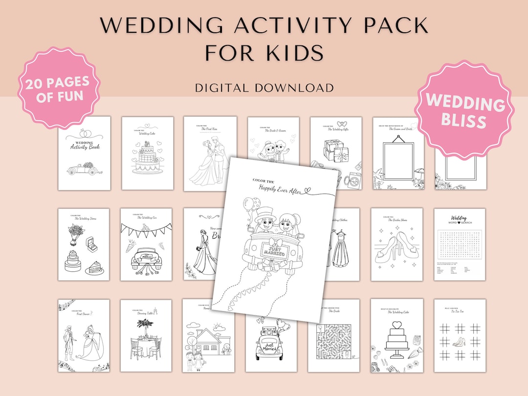 Wedding Activity Pack for Kids Etsy
