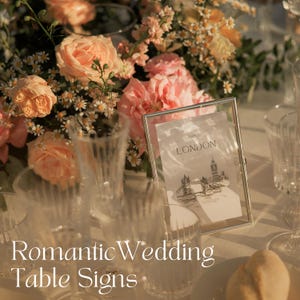Hochzeit Architektur Tischnamen | Travel Wedding Zahlen | Canva Tischkarten | Reise-Tischnummern für die Hochzeit