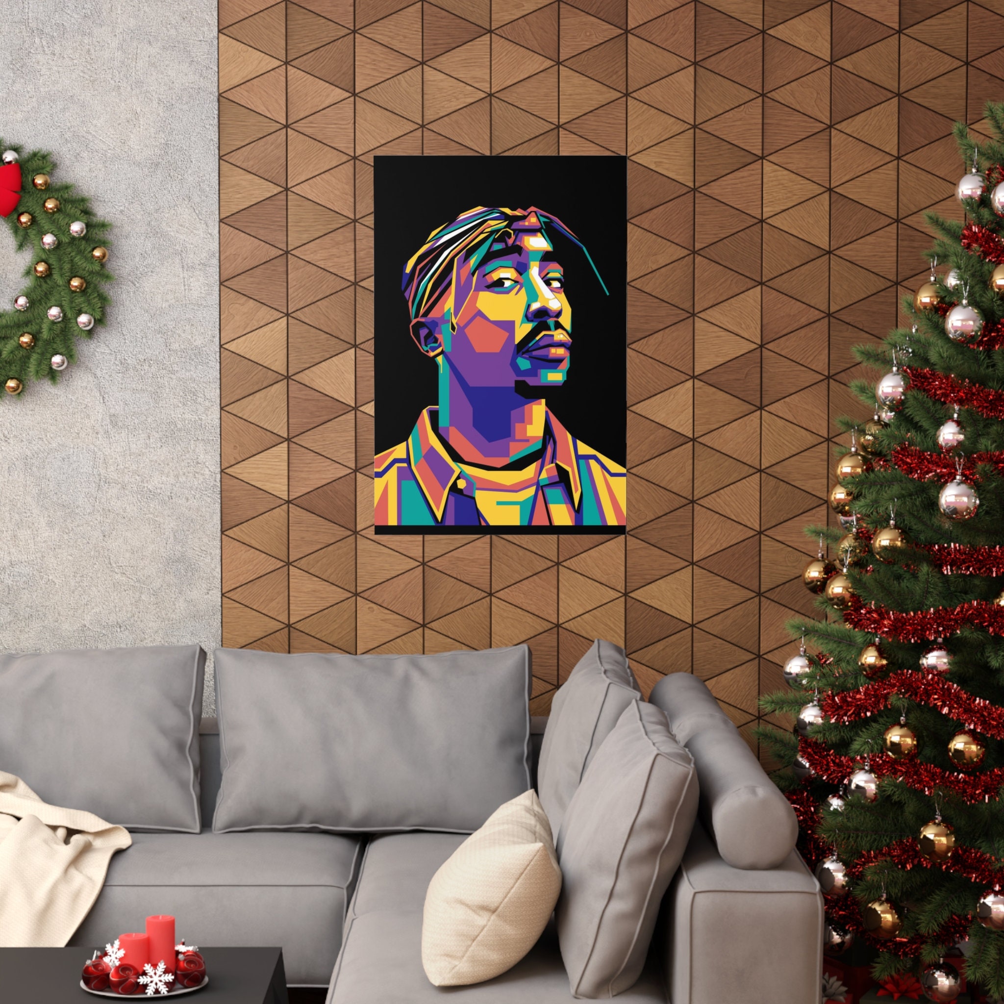 Portrait en mosaque de Tupac Shakur | Rappeur Tupac Shakur 2Pac ...