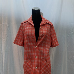 Spodnie damskie Peach Gingham z lat 70.