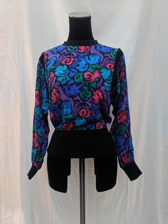 Stunning Psychedelic Swirls Adrianna Papell Blouse
