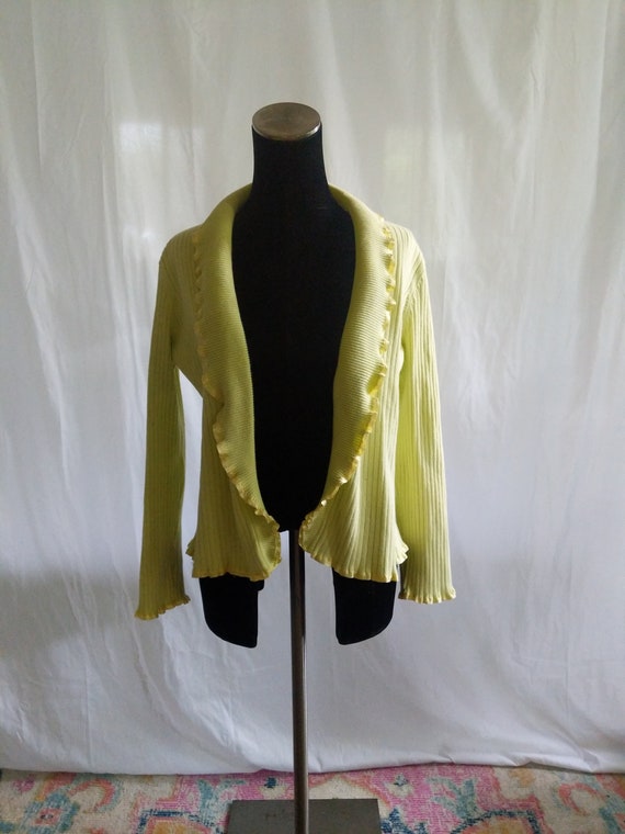 Chartreuse Lizzie McGuire Style Y2K Cardigan Emma James