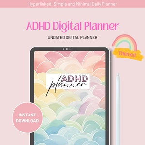ADHD Digital Planner, ADHD Planner, Undated ADHD Digital Planner for adults, Digital Planner Adhd, Adhd Journal, Digital Adhd Planner, ipad