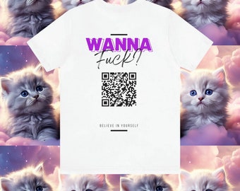 Wanna F**k QR Code Shirt, Custom QR Code Scannable Shirt, Summer Festival Edition, Social Media Marketing shirt, Personalized Instagram