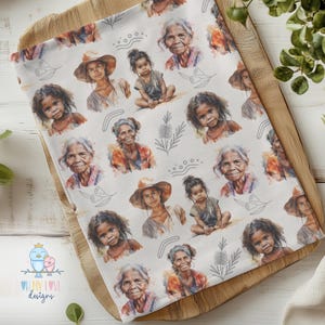 Tea Towel Indigenous Women 100% Cotton Twill Australian Aboriginal Women Tea Towel Indigenous Art Aboriginal Housewarming Gift