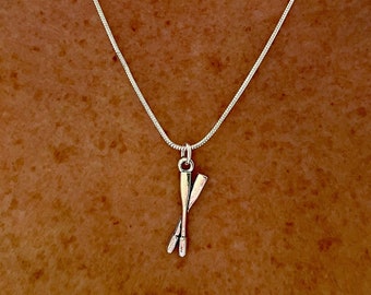 Rowing oars necklace, gift for gigrower, cox, canoe paddles, gift for rower, sailor gift, nautical necklace, oar blade, pirate, shanty gift.