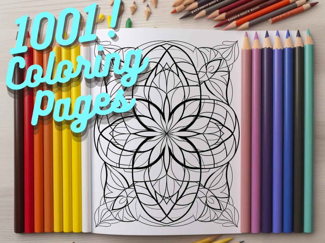 1000 Mandala and Zentangle Coloring Pages PDF Abstract Etsy
