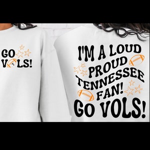 Tennessee Vols png, Loud Proud Vols Fan, TN Vols, png, Sublimation, College Football, SEC Football, Digital Download, orange and white, UT