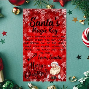 Santa&#39;s Magic Key, PNG, Santa, Christmas, Magic Key, Kids Christmas png, sublimation, digital design, digital download, Christmas PNG,