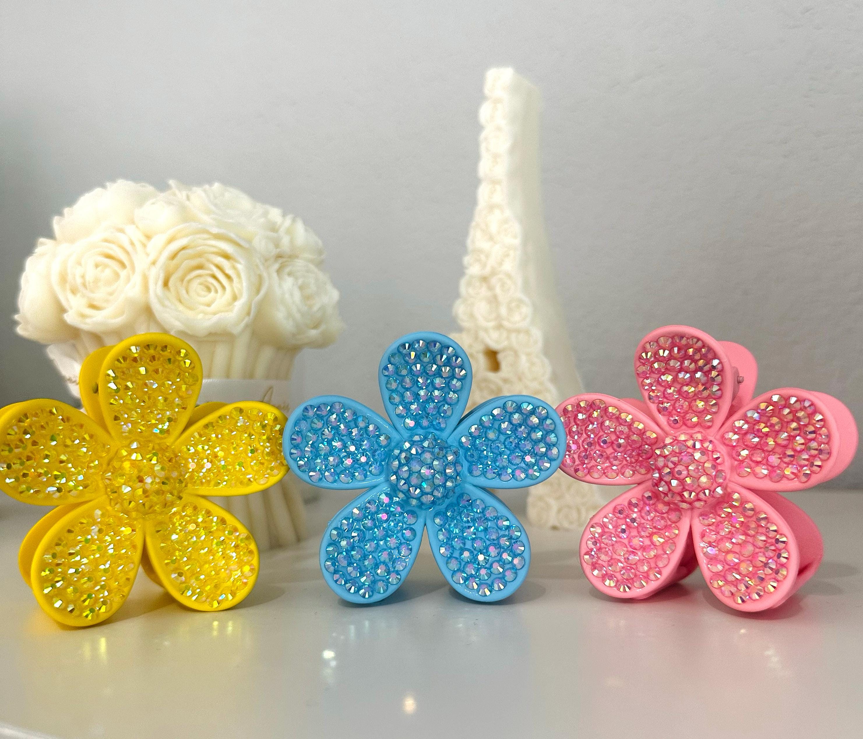 Rhinestone Flower Hair Clip,Elegant Hair Clip,Hair Bun Maker,Deft Bun Hair Tie