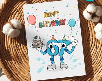 67 Brainrot Birthday: Italian, Steal A Brainrot, Editable, Canva