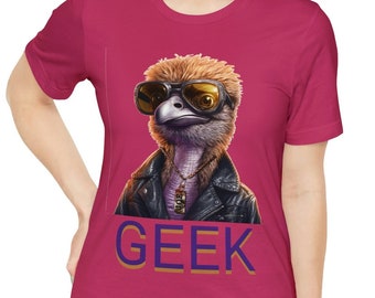T-shirt en autruche cyberpunk : conception d'assistant technique codé par un geek