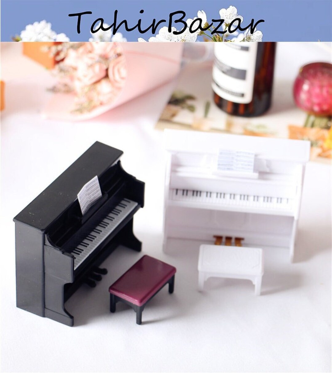 Dollhouse Piano Wooden Grand Piano Toys Accessories - Etsy