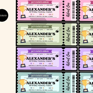 Hockey Ticket verjaardagsuitnodiging | Verrassingsspelticket | Cadeaubon | Hockey Thema Verjaardag | IJshockey BDAY | Hockeyspeler verjaardag