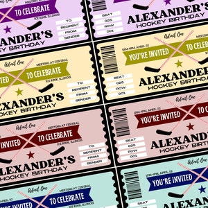 Hockey Ticket verjaardagsuitnodiging | Verrassingsspelticket | Cadeaubon | Hockey Thema Verjaardag | IJshockey BDAY | Hockeyspeler verjaardag